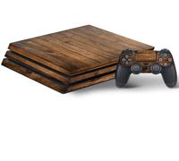 Design-Folie Skin Legno Gehäuse-aufkleber Wrap per PS4 Pro Console 2x Controller