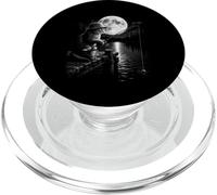 Design gatto che pesca sotto la luna piena notte lago PopSockets PopGrip per MagSafe