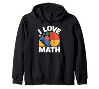 Design Geometrico colorato I Love Math Felpa con Cappuccio