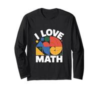 Design Geometrico colorato I Love Math Maglia a Manica