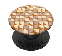 Design geometrico moderno di metà secolo con luna a quarto di luna, arancione PopSockets PopGrip Adesivo