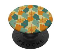 Design geometrico moderno di metà secolo in caldi colori autunnali PopSockets PopGrip Adesivo