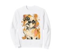 Design giocoso Puggle Beagle Pug Mix Sketch Style Dog Felpa