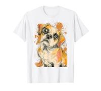 Design giocoso Puggle Beagle Pug Mix Sketch Style Dog Maglietta
