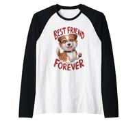 Design gioioso con Cucciolo Fedele Compagno per Sempre Maglia con Maniche Raglan