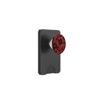 Design gotico con stampa floreale in pizzo con rose nere rosse PopSockets PopWallet per MagSafe
