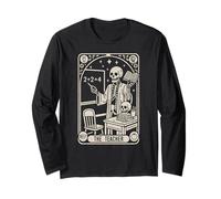 Design Gotico di Halloween con Scheletro dell'insegn Maglia a Manica