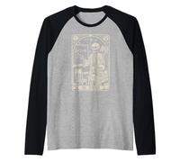 Design Gotico di Halloween con Scheletro dell'insegn Maglia con Maniche Raglan