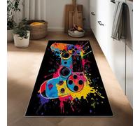 Design Graffiti Tappeto Cucina 60 x 120 cm Passatoia Corridoio Tappeti, Gamepad / Controller Antiscivolo Lavabile Tappeto Nero Scendiletto Camera da Letto Sala Ufficio Lungo Pelo Corto Morbido Tappeti