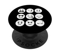 Design grafico con espressione quotidiana minimale di volti d'umore PopSockets PopGrip Adesivo