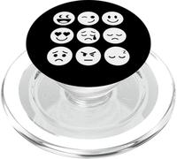 Design grafico con espressione quotidiana minimale di volti d'umore PopSockets PopGrip per MagSafe