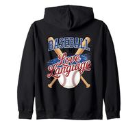 Design Grafico del Giocatore di Baseball è Il Mio Amore Lingua Fan Felpa con Cappuccio