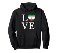 Design Grafico della Bandiera a Forma di Cuore Love Iran Persian Pride Felpa con Cappuccio