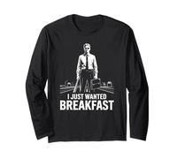 Design grafico divertente di meme I Just Wanted Breakfast Maglia a Manica