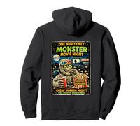 Design Horror Retro Zombie Monster Movie Drive-in Felpa con Cappuccio