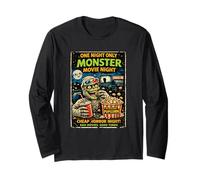 Design Horror Retro Zombie Monster Movie Drive-in Maglia a Manica