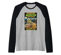 Design Horror Retro Zombie Monster Movie Drive-in Maglia con Maniche Raglan
