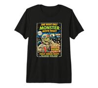 Design Horror Retro Zombie Monster Movie Drive-in Maglietta Premium