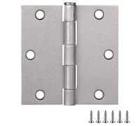 Design House 181479 Cerniera per porta in nichel satinato, 8,9 cm, angolo quadrato, confezione da 3, 3,5 x 3,5 standard