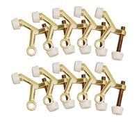 Design House 181768 Fermaporta a Cerniera con Punta in Gomma Regolabile, Ottone Lucido, 10 pz