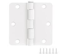 Design House 186049 - Cerniere per porte interne, confezione da 6, 8,9 x 8,9 cm, arrotondate, in acciaio, verniciate di bianco, adatte per porte standard