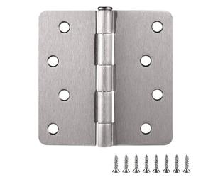 Design House 189023 - Cerniere per porte interne, confezione da 6, 10,2 x 10,2 cm, arrotondate, in acciaio, nichel satinato, per porte standard