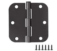 Design House 189548 - Cerniere per porte interne, confezione da 6, 8,9 x 8,9 cm, arrotondate, in acciaio, colore nero opaco, per porte standard
