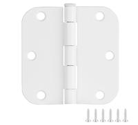 Design House 189605 - Cerniere per porte interne, confezione da 6, 8,9 x 8,9 cm, arrotondate, in acciaio, verniciate di bianco, adatte per porte standard