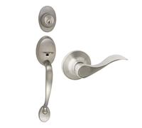 Design House 700682 Maniglia Coventry con leva interna Springdale e catenaccio a cilindro singolo in nichel satinato