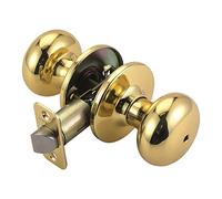 Design House 753277 Cambridge 2-Way Latch Privacy Door Knob, Adjustable Backset, Polished Brass Finish by