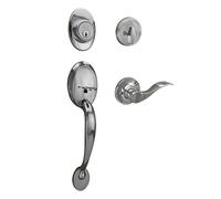 Design House 779066 Maniglia Coventry con leva interna Springdale e catenaccio a cilindro singolo, cromo lucido