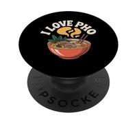 Design I Love Pho Soup Noodles PopSockets PopGrip Adesivo