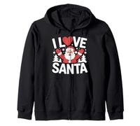 Design I Love Santa Christmas Joy Felpa con Cappuccio