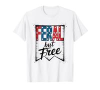 Design in Stile Bandiera Americana Selvaggia ma Libera Maglietta