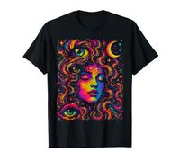 Design in Stile Vintage con Donna cosmica e Luna Maglietta