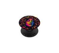 Design in stile vintage con donna cosmica e luna PopSockets PopGrip Adesivo