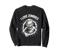Design inquietante con Mostri Non Morti I Love Zombies Felpa