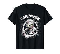 Design inquietante con Mostri Non Morti I Love Zombies Maglietta
