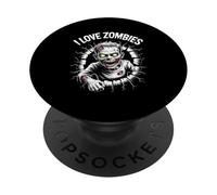 Design inquietante con mostri non morti I Love Zombies PopSockets PopGrip Adesivo