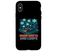 Design invernale in vinile con cumuli di neve e anelli Custodia per iPhone X/XS