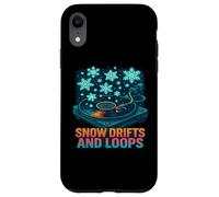 Design invernale in vinile con cumuli di neve e anelli Custodia per iPhone XR