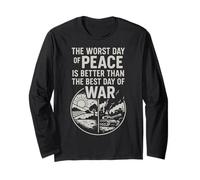 Design ispiratore con Citazione Peace Over War Maglia a Manica