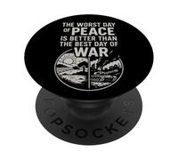 Design ispiratore con citazione "Peace Over War" PopSockets PopGrip Adesivo