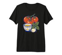 Design Italiano della Cucina dell'aglio dell'olio di Oliva del basilico del Pomodoro Maglietta Premium