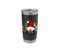 Design "Joy to the World", cappello di Babbo Natale, corna, divertimento natalizio Bicchiere termico in acciaio inox doppia parete
