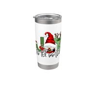 Design "Joy to the World", cappello di Babbo Natale, corna, divertimento natalizio Bicchiere termico in acciaio inox doppia parete