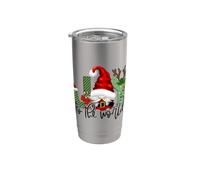 Design "Joy to the World", cappello di Babbo Natale, corna, divertimento natalizio Bicchiere termico in acciaio inox doppia parete