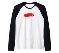 Design Kanji Giapponese di Ichigo Ichie Una Volta nella Vita Maglia con Maniche Raglan