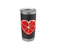 Design Kawaii a forma di cuore con melograno rosso Bicchiere termico in acciaio inox doppia parete