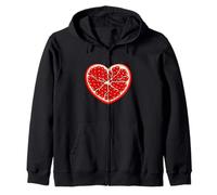 Design Kawaii a Forma di Cuore con Melograno Rosso Felpa con Cappuccio